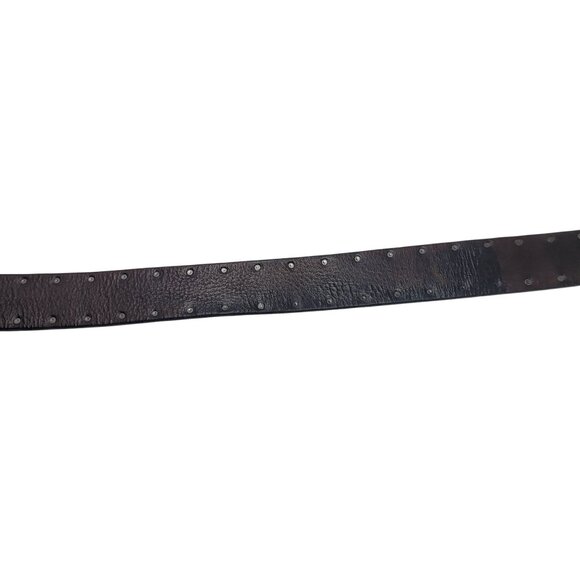 Vtg Kenneth Cole Mens Chocolate Pebble Leather Silver Studded Belt Sz 38 Pirate - Picture 12 of 15